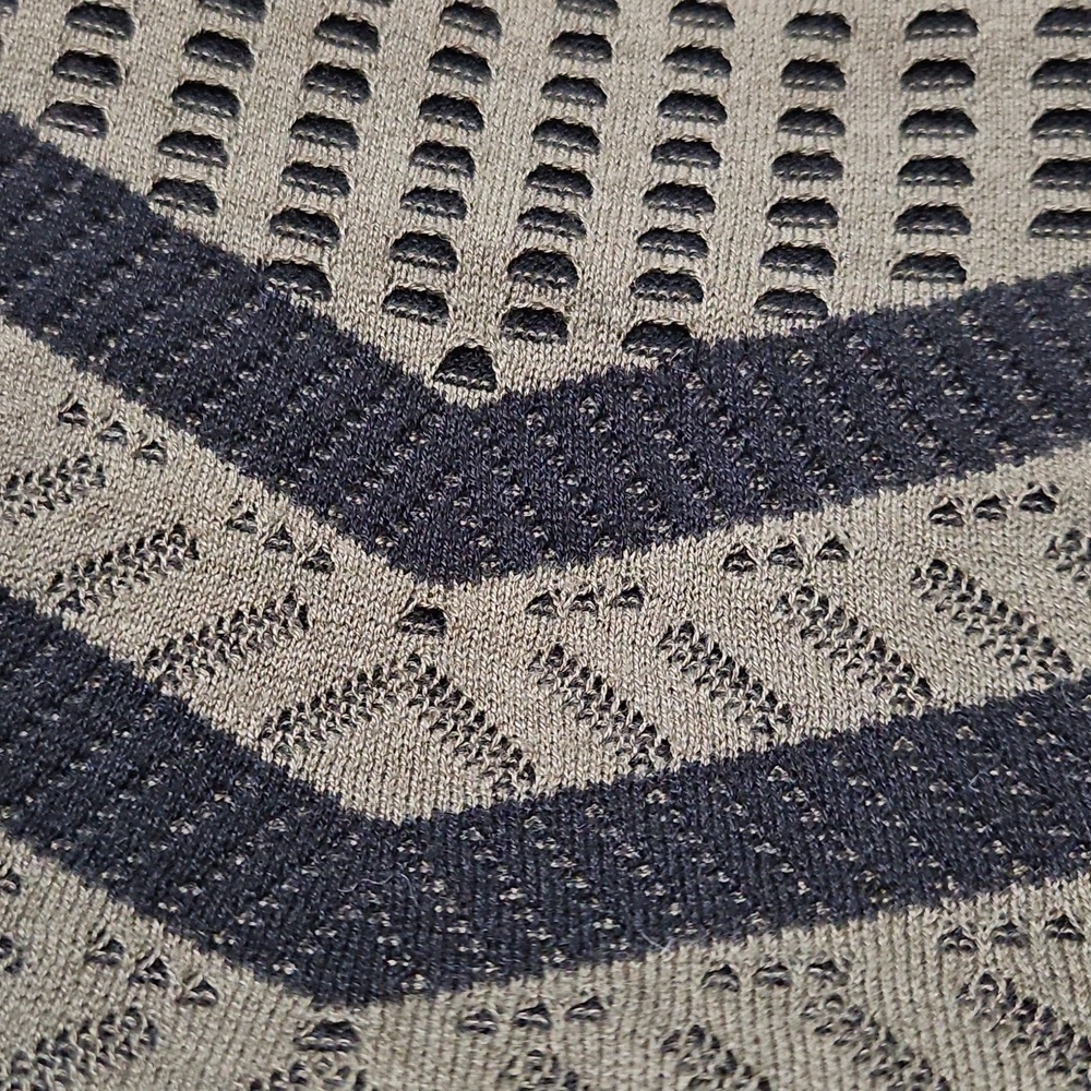 Elegant Olive and Black Chevron Knit Dress - Picture 8 of 8